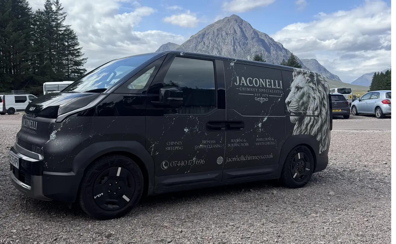 Jaconelli marble and lion liveried van in Glencoe
